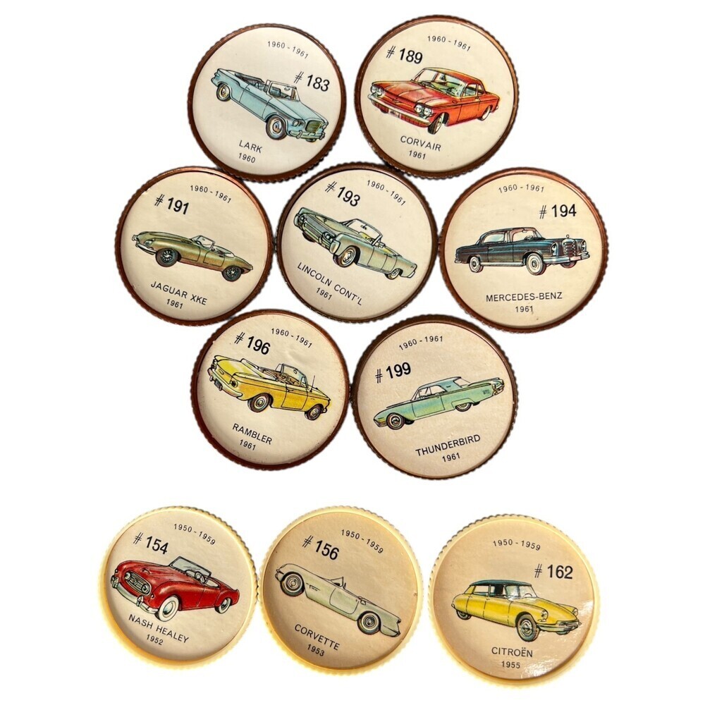 Jell-O Hostess Picture Wheel Cars Automobiles 10pc Random Mixed Bundle